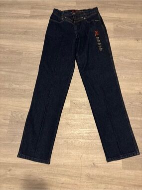 VTG Rockies Relaxed Fit Jeans Size 30/11 Long Dark Wash Western Ranch Farm Rodeo